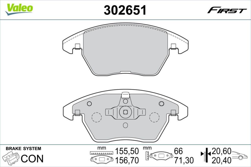 Jogo de 4 pastilhas de travão VALEO ref. 302651